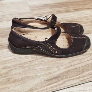 Mary Jane Natualizer Brown Leather Suede Bow Detail On Side Comfort Support 7.5w